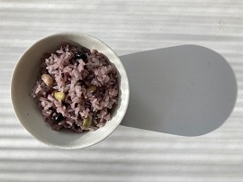 黒米と三種の大豆ご飯